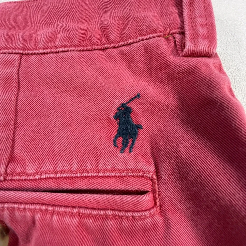 Polo Ralph Lauren Mens 38 Red Cotton Chino Shorts‎ Flat Front Classic Fit Preppy